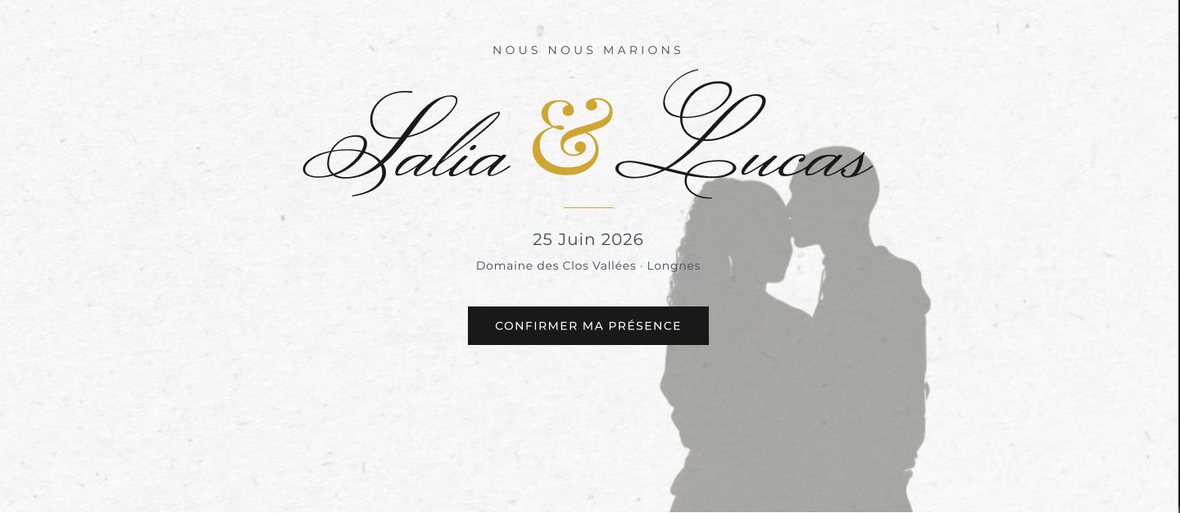 Site de mariage — Salia & Lucas
